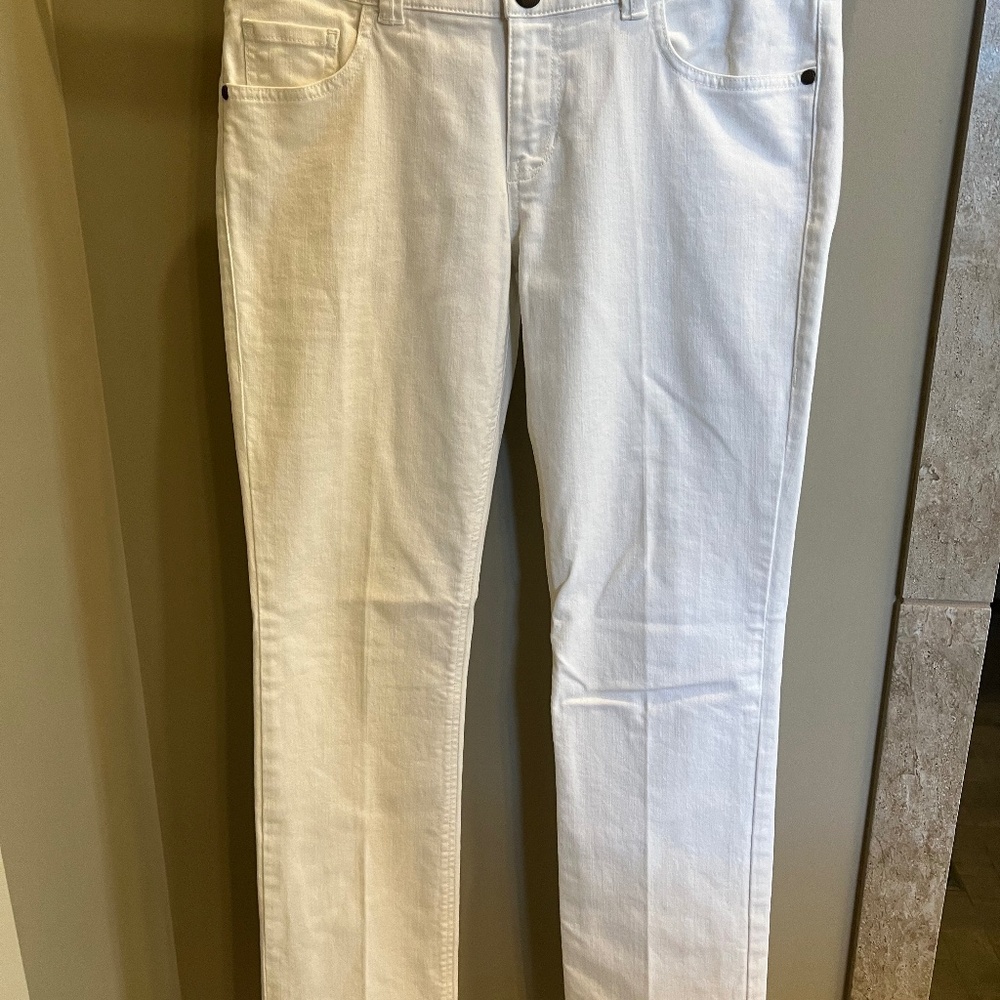 CAbi White Straight Leg Jeans - Clean Classic Fit